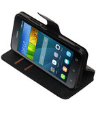 Zwart Hoesje voor Huawei Y560 / Y5 TPU wallet case booktype HM Book