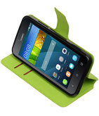 Groen Hoesje voor Huawei Y560 / Y5 TPU wallet case booktype HM Book