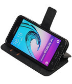 Zwart Hoesje voor Samsung Galaxy J3 TPU wallet case booktype HM Book