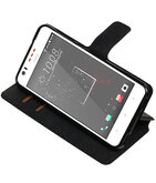 Zwart Hoesje voor HTC Desire 825 TPU wallet case booktype HM Book