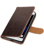 Mocca Pull-Up PU booktype wallet voor Hoesje voor Samsung Galaxy J3 Pro