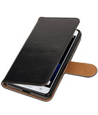 Zwart Pull-Up PU booktype wallet voor Hoesje voor Samsung Galaxy J3 Pro