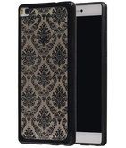 Zwart Brocant TPU back case cover voor Hoesje voor Huawei P8