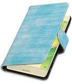 Turquoise Mini Slang booktype cover voor Hoesje voor Sony Xperia X