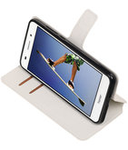 Wit Hoesje voor Huawei  Y6 II TPU wallet case booktype HM Book