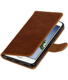 Bruin Pull-Up PU booktype wallet voor Hoesje voor Huawei Holly 3 / Y6 II