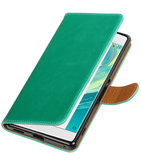 Groen Pull-Up PU booktype wallet voor Hoesje voor Sony Xperia C6