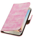 Roze Mini Slang Booktype Hoesje voor Samsung Galaxy S7 Plus Wallet Cover Roze Mini Slang Booktype Hoesje voor Samsung Galaxy S7 Plus Wallet Cover