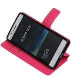 Roze Hoesje voor Huawei P9 Lite TPU wallet case booktype HM Book