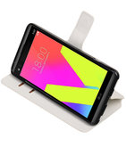 Wit Hoesje voor LG V20 TPU wallet case booktype HM Book