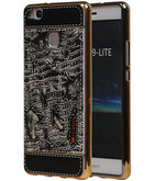 M-Cases Zwart Krokodil Design TPU back case cover voor Hoesje voor Huawei P9 Lite