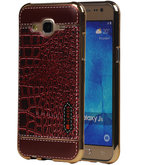M-Cases Bruin Krokodil Design TPU back case voor Hoesje voor Samsung Galaxy J5 2015