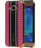M-Cases Roze Ruit Design TPU back case voor Hoesje voor Samsung Galaxy J5 2015