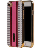 M-Cases Roze Paars Ruit Design TPU back case voor Hoesje voor Apple iPhone 7 / 8