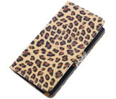 Licht Bruin Luipaard booktype wallet cover voor Hoesje voor Huawei Ascend G700