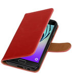 Rood Pull-Up PU booktype wallet cover voor Hoesje voor Samsung Galaxy A3 2017