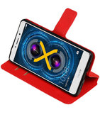 Rood Hoesje voor Huawei Honor 6x 2016 TPU wallet case booktype HM Book