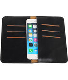 Universele Zwart Pull-up Medium Pu portemonnee wallet hoesje