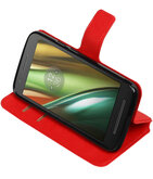 Rood Hoesje voor Motorola Moto E3 TPU wallet case booktype HM Book