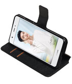 Zwart Hoesje voor Huawei Nova Plus TPU wallet case booktype HM Book
