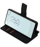 Zwart Hoesje voor Sony Xperia X Compact TPU wallet case booktype HM Book