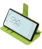 Groen Hoesje voor Sony Xperia X Compact TPU wallet case booktype HM Book