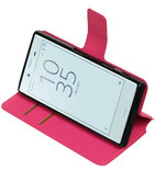 Roze Hoesje voor Sony Xperia X Compact TPU wallet case booktype HM Book
