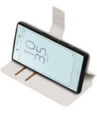 Wit Hoesje voor Sony Xperia X Compact TPU wallet case booktype HM Book