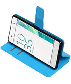 Blauw Hoesje voor Sony Xperia XA TPU wallet case booktype HM Book