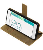 Goud Hoesje voor Sony Xperia XA TPU wallet case booktype HM Book