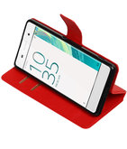 Rood Hoesje voor Sony Xperia XA TPU wallet case booktype HM Book