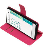 Roze Hoesje voor Sony Xperia XA TPU wallet case booktype HM Book