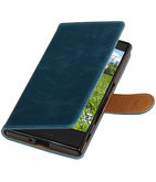 Blauw Pull-Up PU booktype wallet cover voor Hoesje voor Sony Xperia XZ / XZs