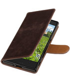 Mocca Pull-Up PU booktype wallet cover voor Hoesje voor Sony Xperia XZ / XZs