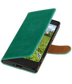 Groen Pull-Up PU booktype wallet cover voor Hoesje voor Sony Xperia XZ / XZs