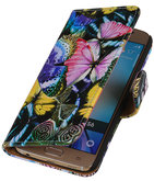 Paars Vlinder Booktype wallet voor Hoesje voor Apple iPhone 5 / 5s / SE