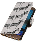 Wit Zebra 2 Booktype wallet voor Hoesje voor Apple iPhone 5 / 5s / SE