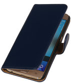 Donker Blauw Leder Look Booktype wallet voor Hoesje voor Apple iPhone 6 / 6s