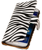 Zebra booktype wallet cover voor Hoesje voor Samsung Galaxy S5 Active G870