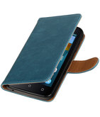 Blauw Pull-Up PU booktype wallet voor Hoesje voor Huawei Y560 / Y5