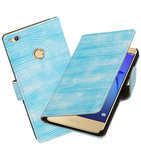 Turquoise Mini Slang booktype wallet cover voor Hoesje voor Huawei P8 Lite 2017 / P9 Lite 2017