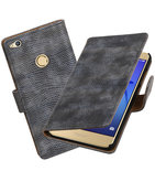 Grijs Mini Slang booktype wallet cover voor Hoesje voor Huawei P8 Lite 2017 / P9 Lite 2017