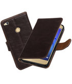Mocca Pull-Up PU booktype wallet cover voor Hoesje voor Huawei P8 Lite 2017 / P9 Lite 2017