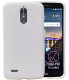 Wit Zand TPU back case cover voor Hoesje voor LG Stylus 3 / K10 Pro