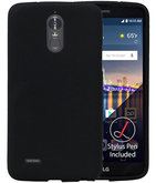 Zwart Zand TPU back case cover voor Hoesje voor LG Stylus 3 / K10 Pro