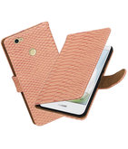 Roze Slang booktype voor Hoesje voor Huawei Nova