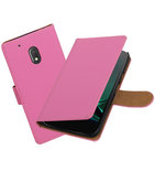 Roze Effen booktype voor Hoesje voor Motorola Moto G4 Play