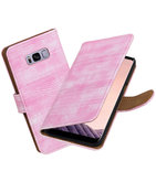 Hoesje voor Samsung Galaxy S8 Mini Slang booktype Roze