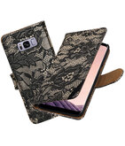 Hoesje voor Samsung Galaxy S8+ Plus Lace booktype Zwart