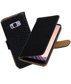 Hoesje voor Samsung Galaxy S8+ Plus Slang booktype Zwart